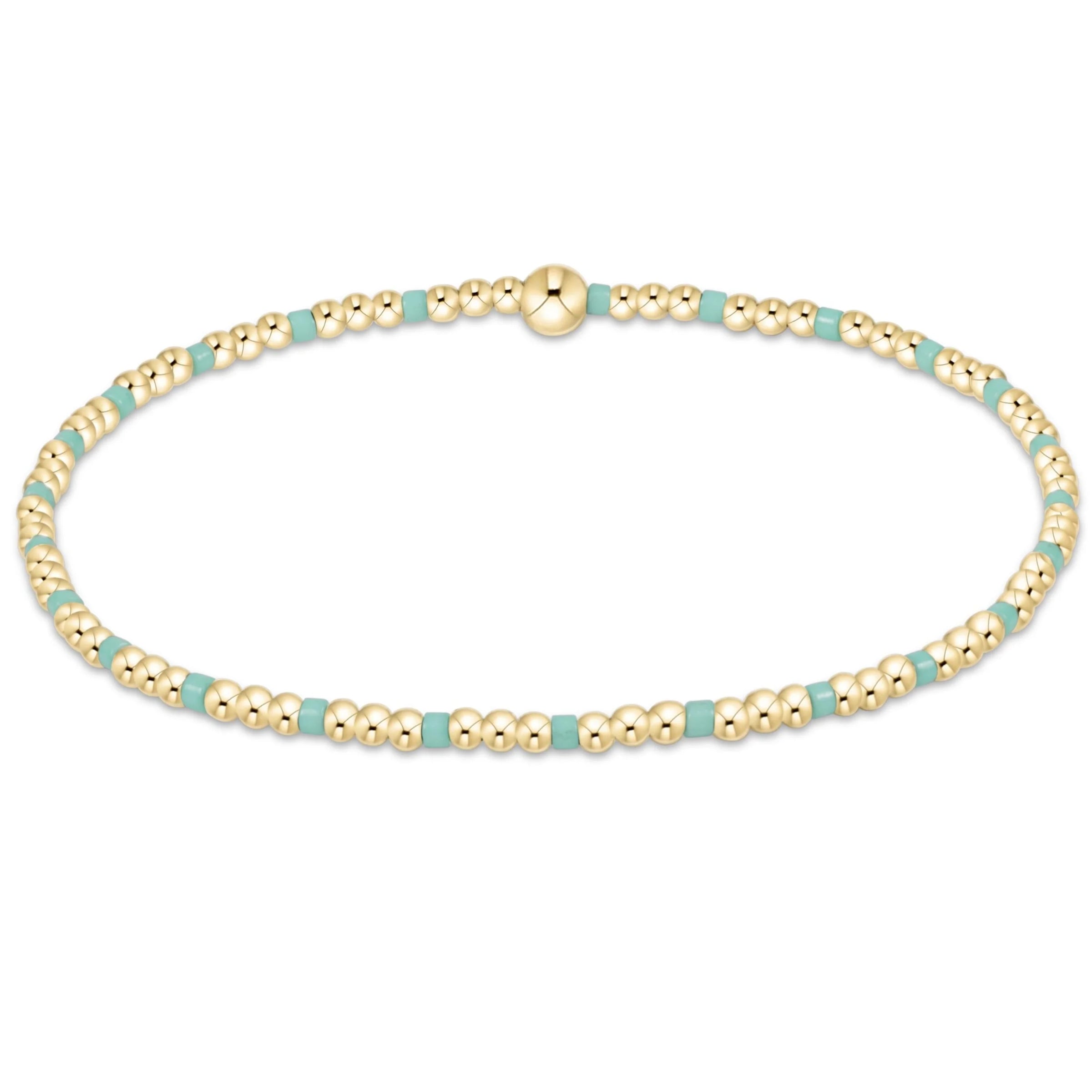 Hope Sincerity Pattern 2mm Bead Bracelet- Mint