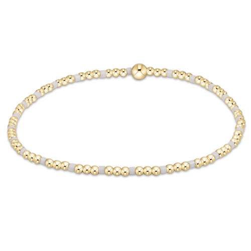Hope Sincerity 2mm Bead Bracelet- White