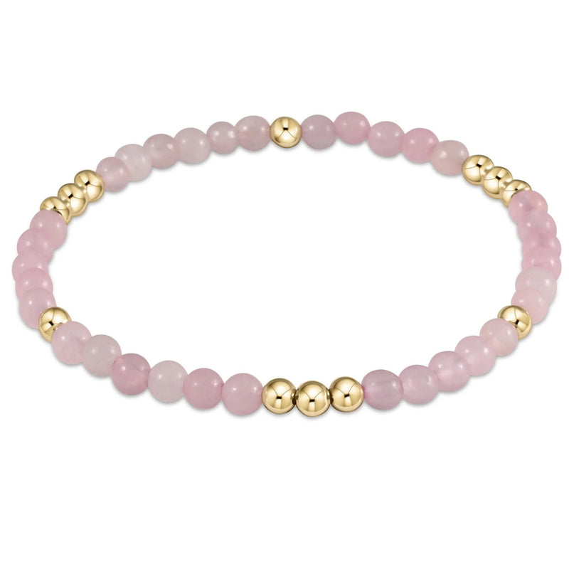 Worthy Pattern 3MM Bead Bracelet - Pink Opal