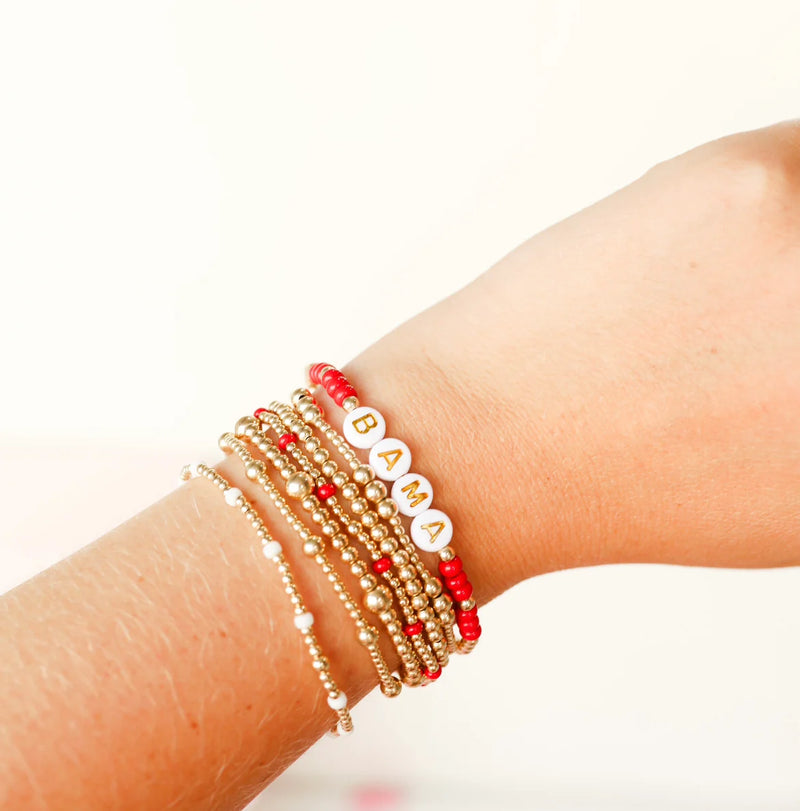 Dainty Poppi Bracelet in Crimson 6.75"