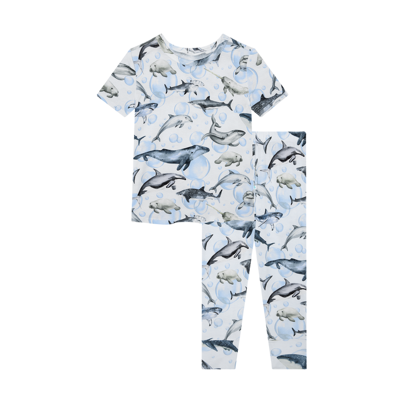 Sharkly Basic Short Sleeve Pajamas