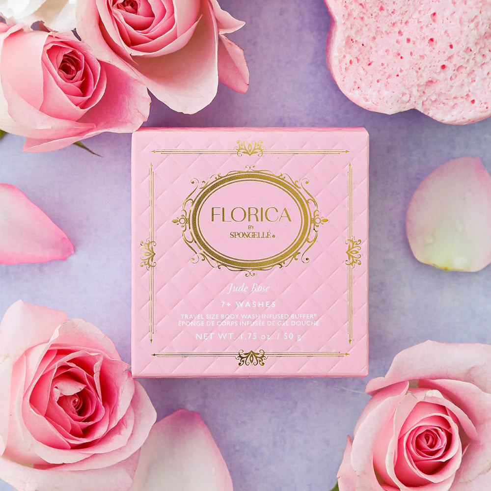 Spongelle Jude Rose Body Wash Infused Buffer Travel Size