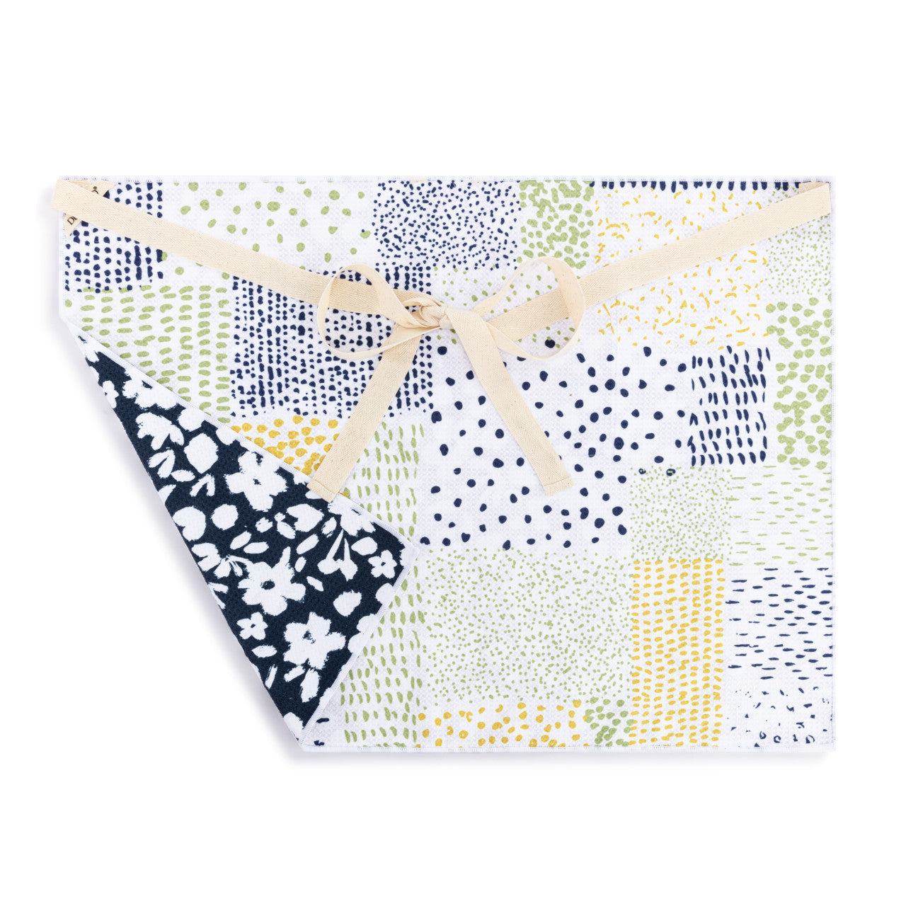 Navy Floral Absorbent Half Apron