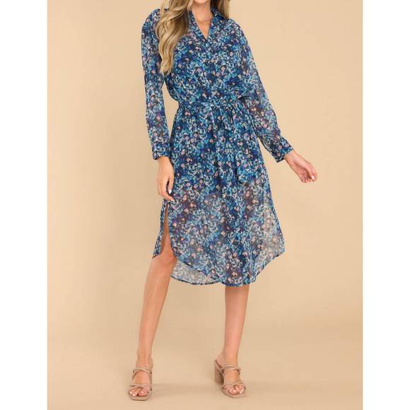 Devin Dress Blue Geo