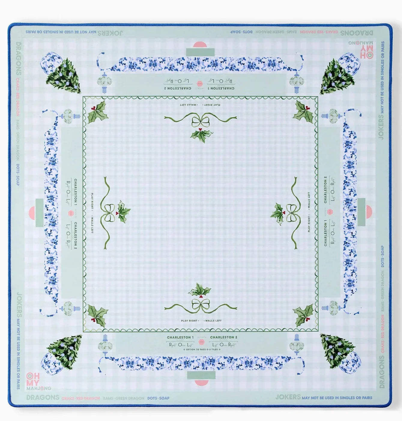 Oh My Mahjong Neoprene Mats - Holly Jolly Mat in Tube