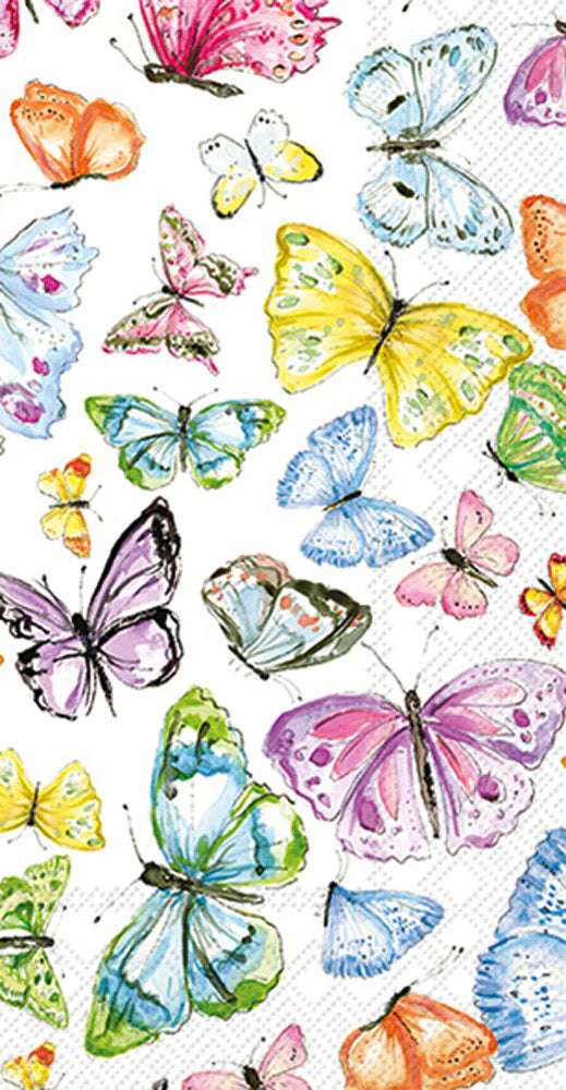 Guest Napkins-Multi Color Butterflies