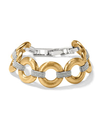 Meridian Geo Round Link Bracelet- Gold