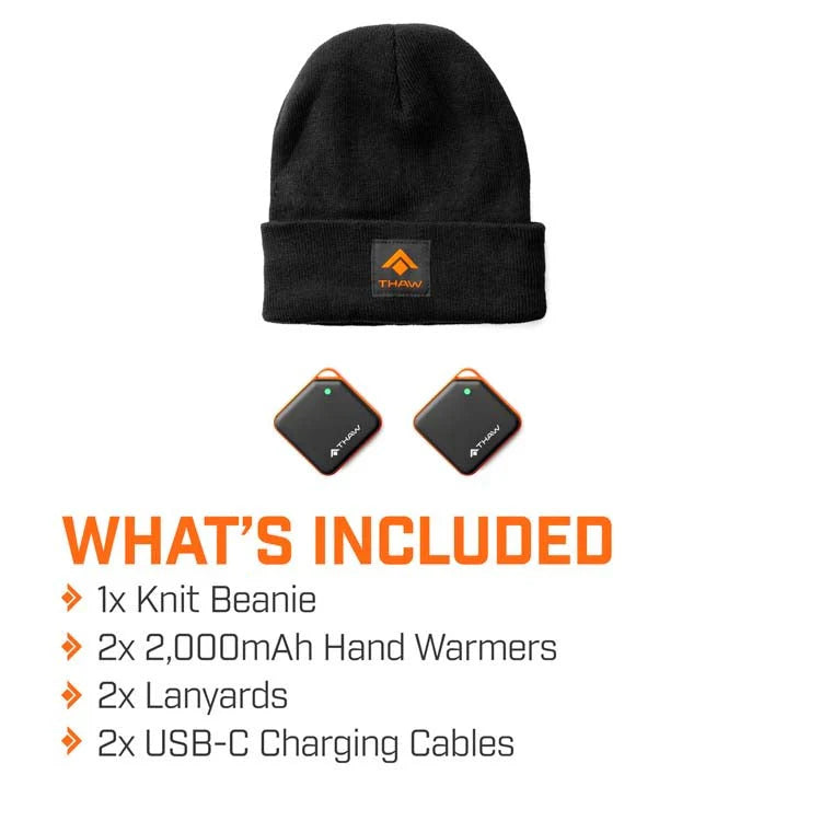 Rechargeable Hand Warmer and Knit Beanie Set