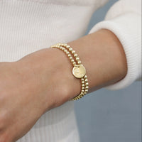 eCOLLEGIATE Classic Gold 3MM Bracelet-Ole Miss Disc