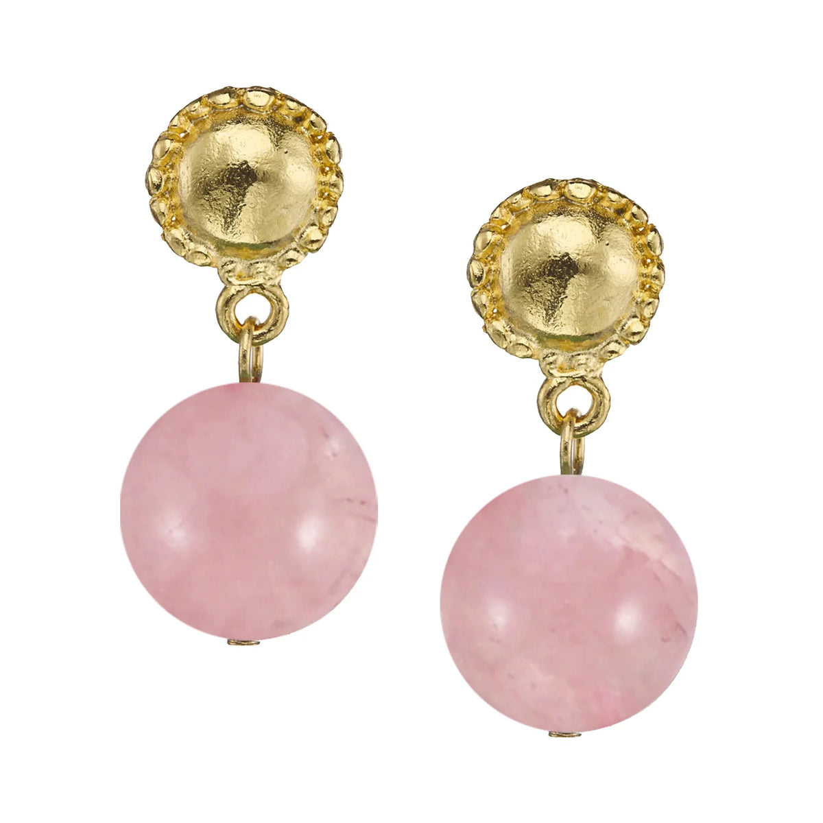 Palmera Studs-Pink Quartz