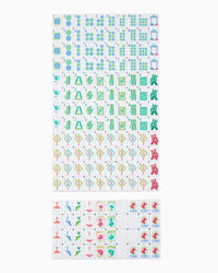 Set of colorful game tiles on a white background