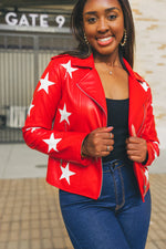 Jopin Leather Star Jacket