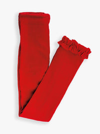 Red Footless Ruffled Tights