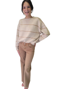 Taupe Striped Sweater