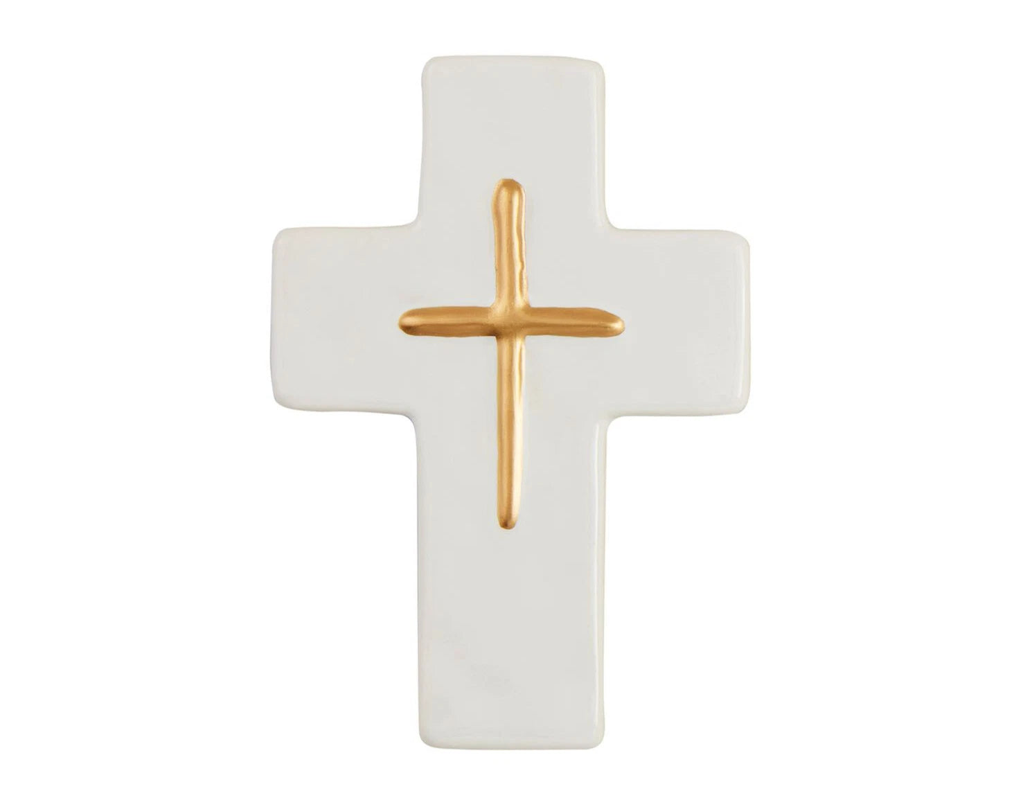 Ceramic and Gold Thin Cross