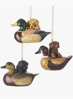 Puppy W/Duck Decoy ornament