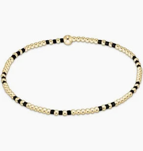 Gameday Hope Joy Pattern 2mm Bead Bracelet- Onyx