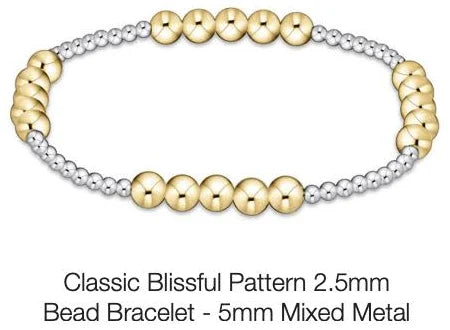 Classic Blissful 2.5mm Mixed Metal 5mm Bead Bracelet