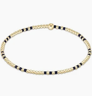 Gameday Hope Joy 2mm Bead Bracelet- Navy