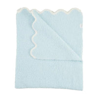 Blue Scallop Chenille Blanket