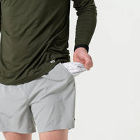 Athletic Short-Light Grey- Grey Aztec Liner-7" Inseam