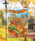 Stained Glass Cornucopia Garden Flag