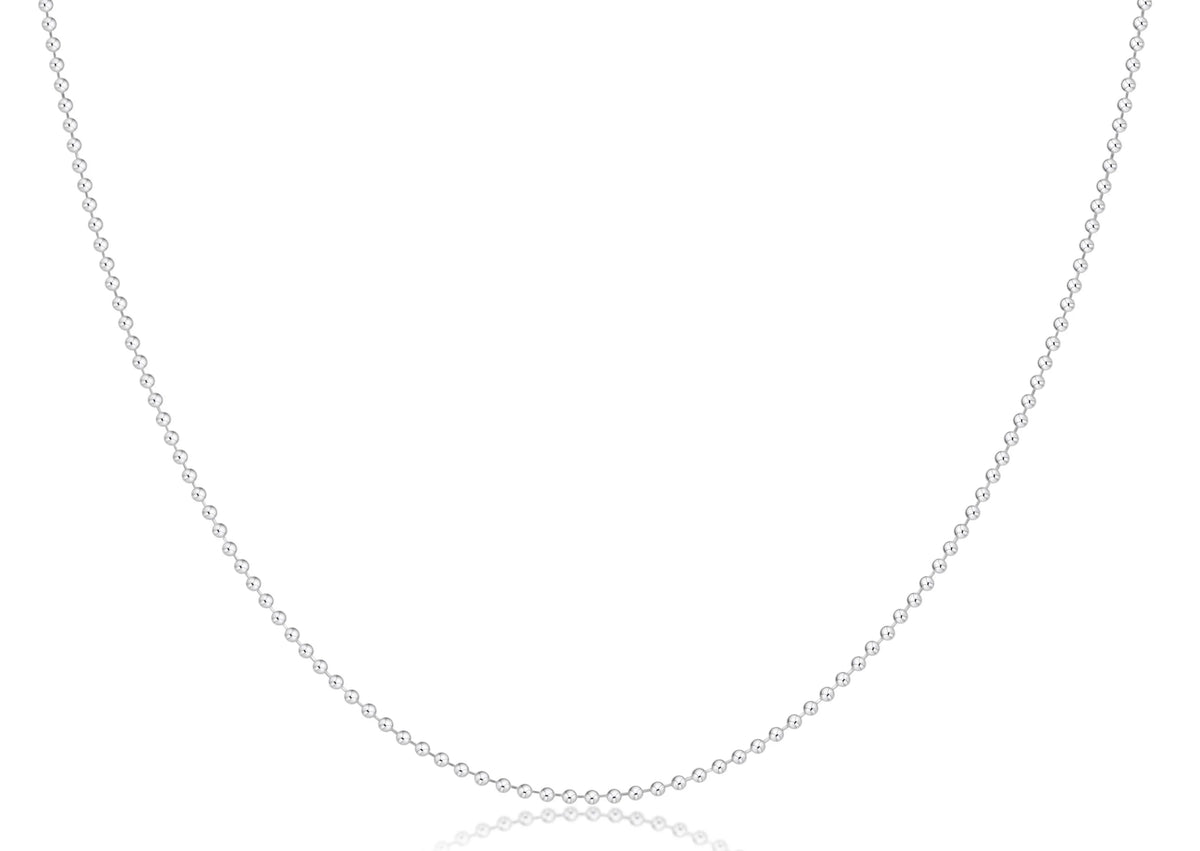 17" Choker Classic Beaded Chain - Sterling
