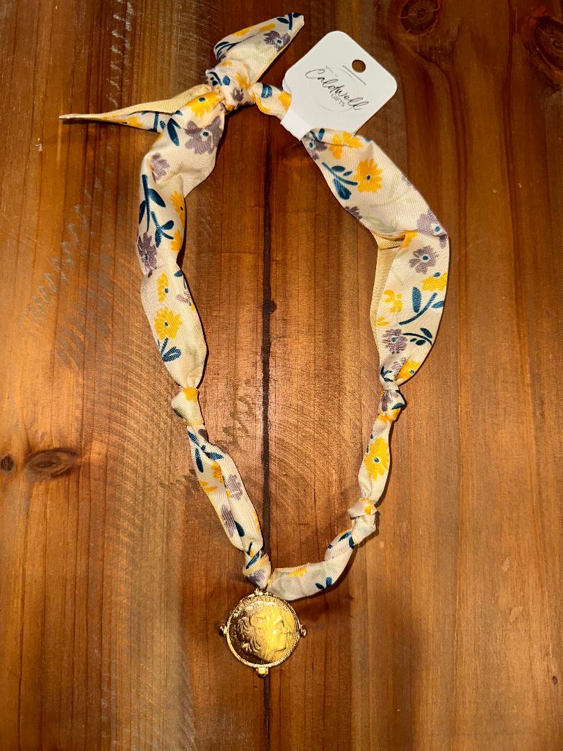 Scarf Necklaces with Coin Charms