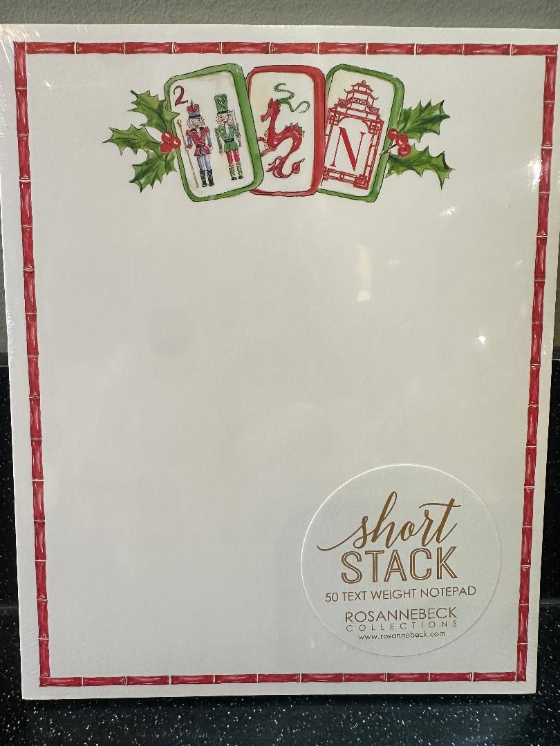 Oh My Mahjong Short Stack Notepad With Tiles & Holly