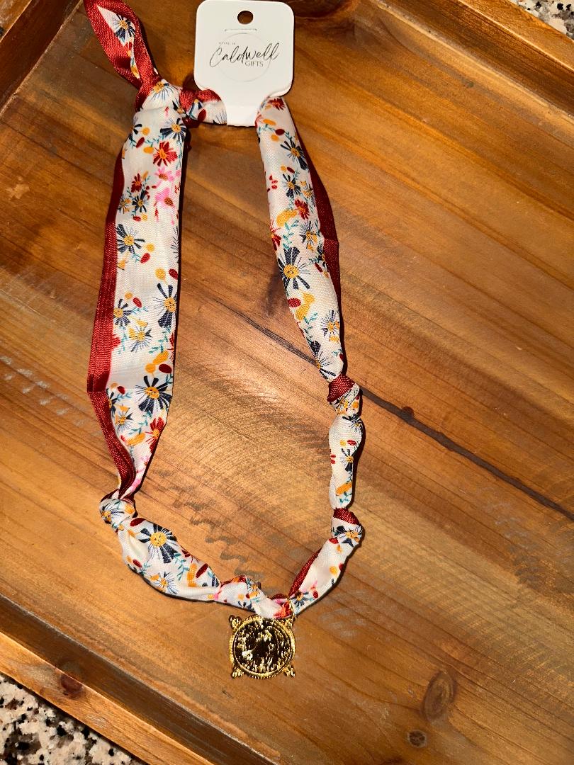 Scarf Necklaces with Coin Charms