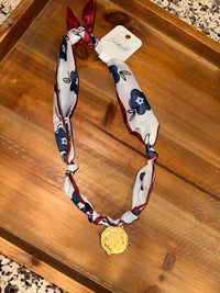 Scarf Necklaces with Coin Charms