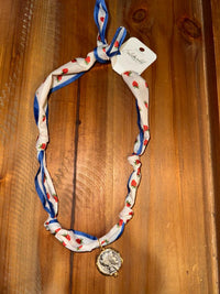 Scarf Necklaces with Coin Charms