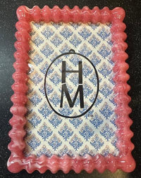 Marbled Resin & Glass Spindle Photo Frame