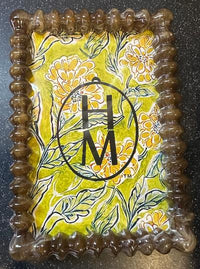 Marbled Resin & Glass Spindle Photo Frame