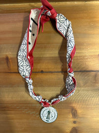 Scarf Necklaces with St. Benedict Charm