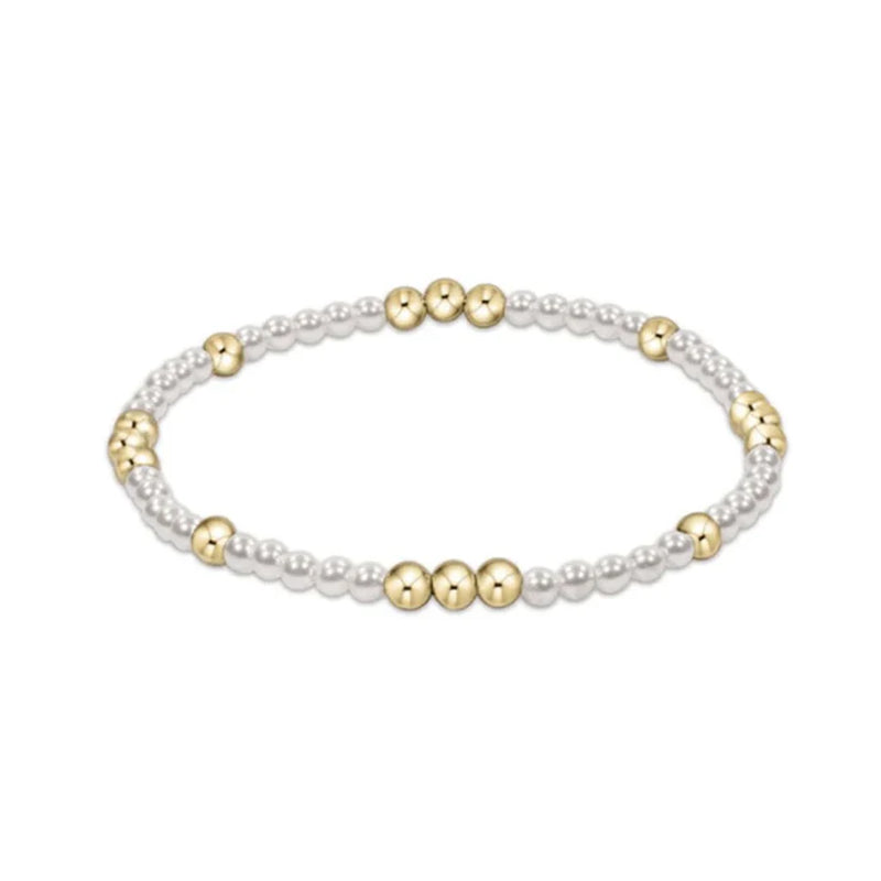 Worthy Pattern 3MM Bead Bracelet - Pearl
