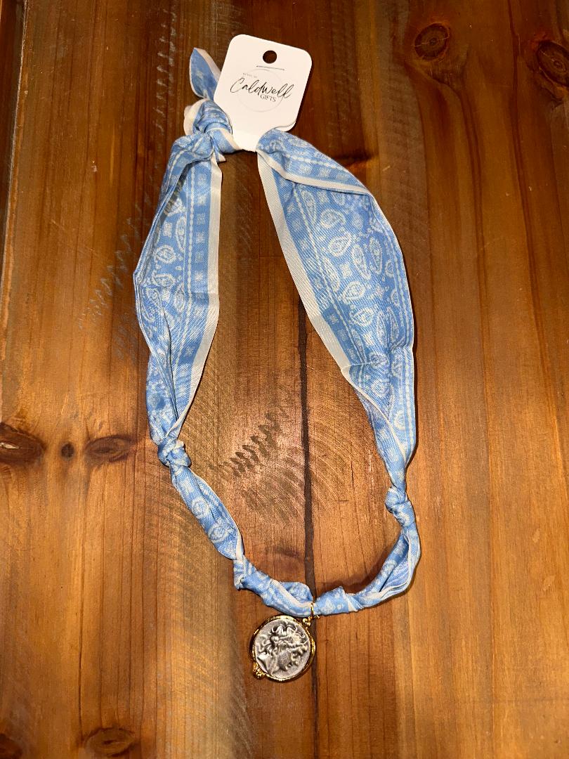 Scarf Necklaces with Coin Charms