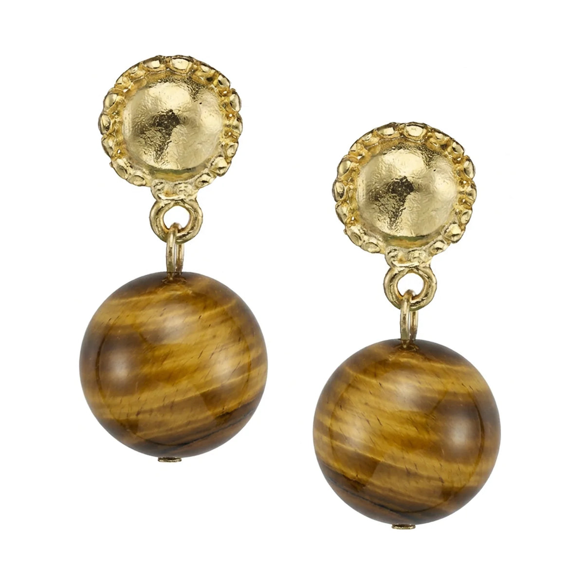 Palmera Studs-Tiger's Eye