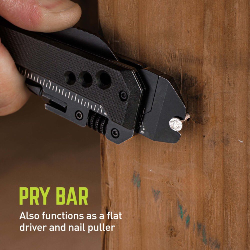 TRUE Smartknife WR 2.5 Inch Black Sheepsfoot Blade 8-In-1 Multi-Tool