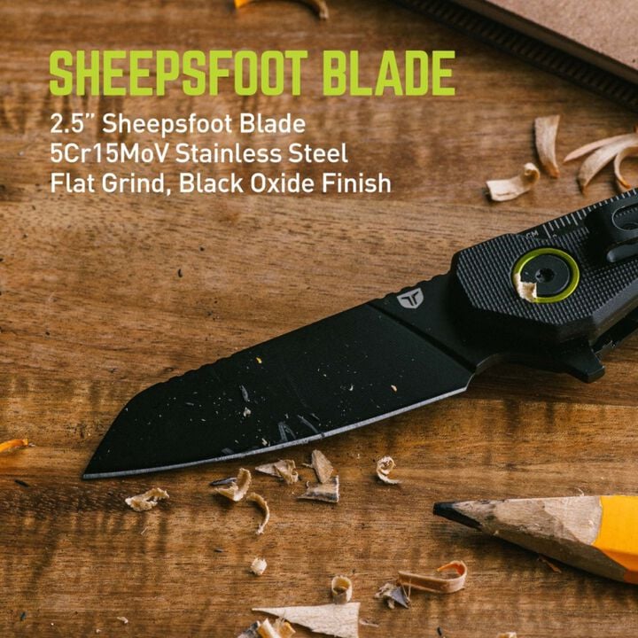 TRUE Smartknife WR 2.5 Inch Black Sheepsfoot Blade 8-In-1 Multi-Tool