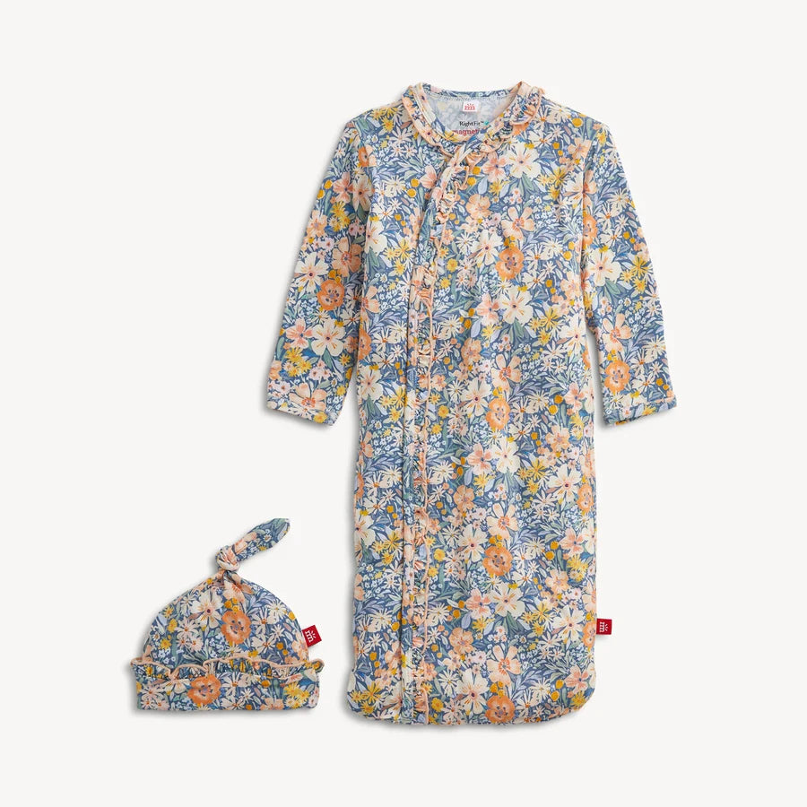 Magnificent Baby Modal Magnetic Gown And Hat Set - Flora