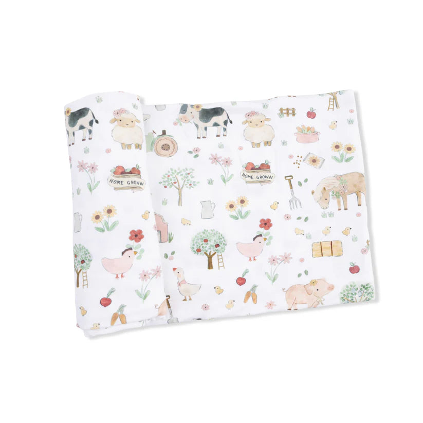 Cute Farm Aminals Swaddle Blanket