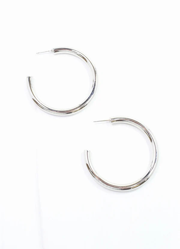 Nataliuh Hoop Earring Shiny Silver