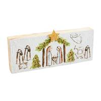 Long Painted Nativity Plaque