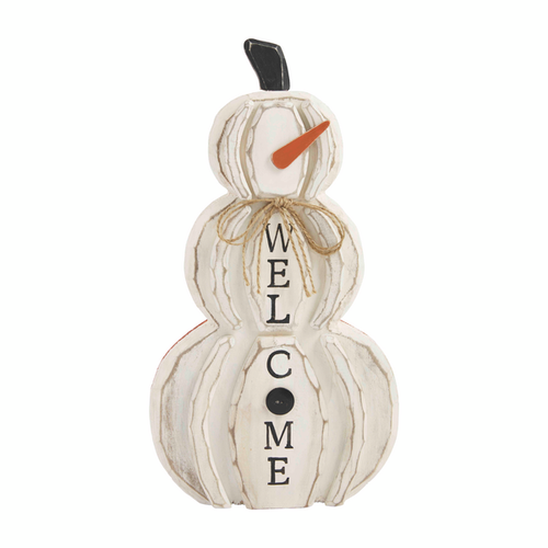 Pumpkin and Snowman Reversible Plaque