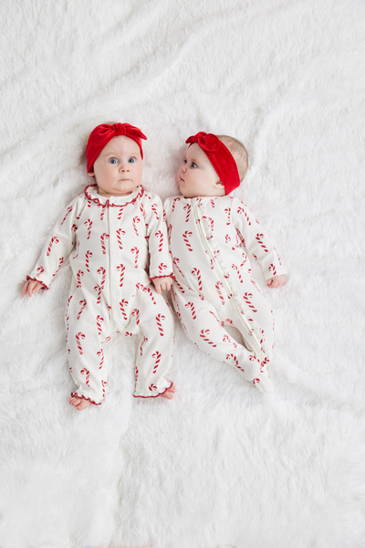 Candy Cane Baby Sleeper & Headband Set