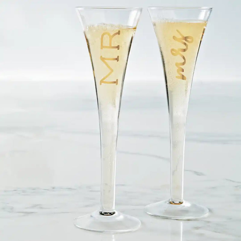 Mr. & Mrs. Champagne Glass Set