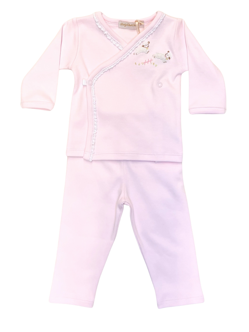 Baby Lambs Pink Crossed Tee & Pants Set