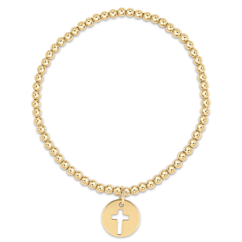 classic gold 3mm bead bracelet - blessed charm